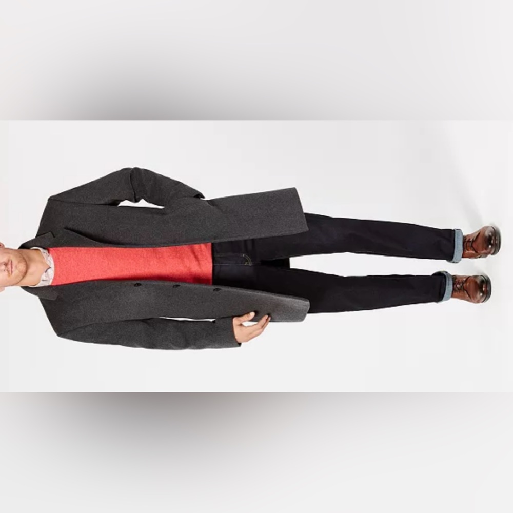 Men's Wool Blend Modern-Fit Overcoat NWT